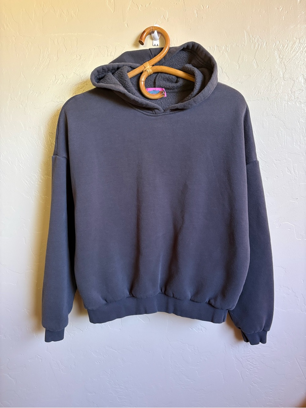 Edikted Bonney Bow Grey Pink Hoodie Oversized Sweatshirt Size Medium
